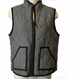 Quilted‎ Herringbone Vest Lined With Faux Sherpa